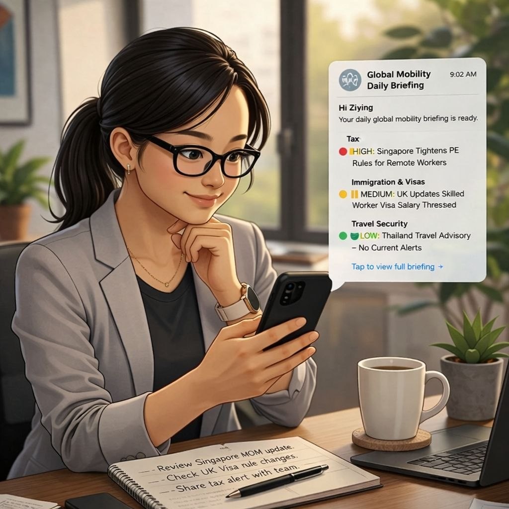 Ziying He built a global mobility daily briefing with Claude Cowork